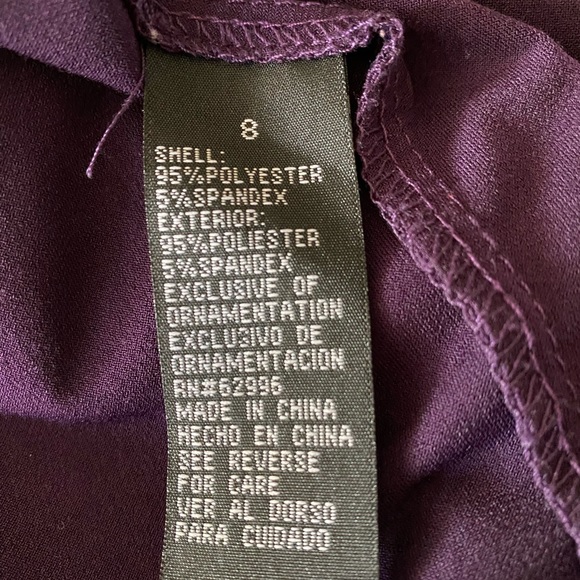 Beautiful plum, sleeveless dress, 8. Silver broach accent, w/ a soft layers. - Picture 7 of 8